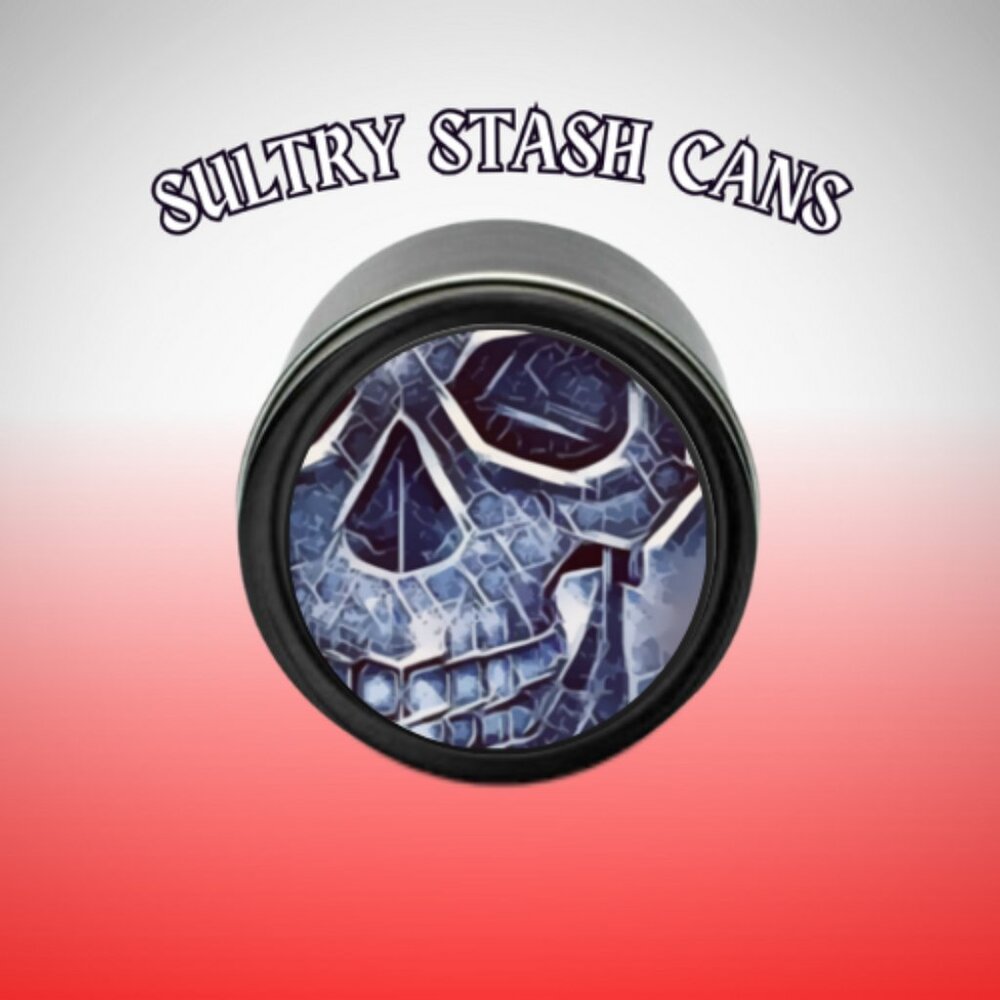 BLUE SKULL STASH JAR